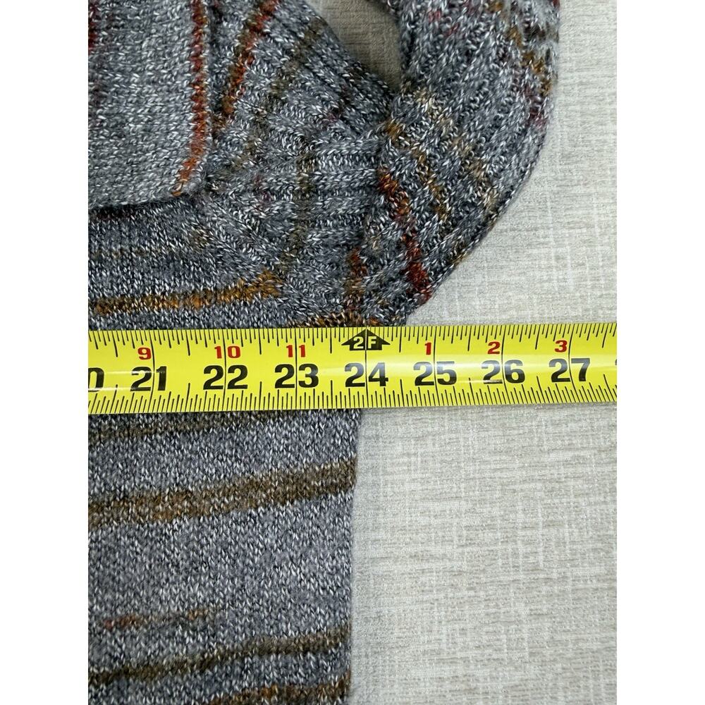 Cato Woman 22/24W Gray Striped Open Front Cardigan Sweater Fringe Ramie - Picture 6 of 8